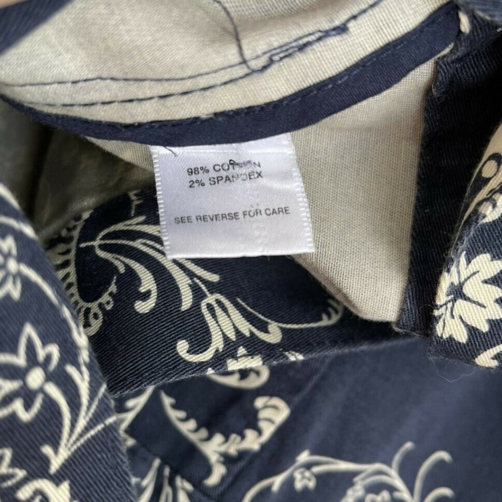 Pendleton Womens Blue Floral Long Sleeve Button Front Jacket - Picture 4 of 5